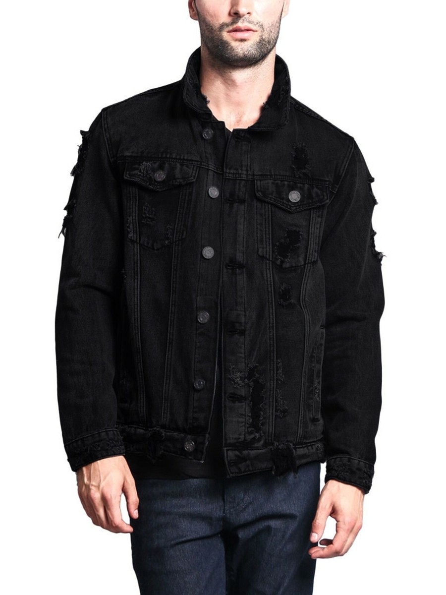 NWT Victorious Men's Wash Distressed Denim Jean Jacket NWT Victorious Men's Wash Distressed Denim Jean Jacket