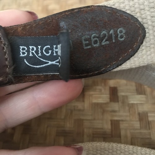 Brighton Belt Brass Fish Embellished Leather Trim Woven Cotton Sz 40 - Picture 3 of 5