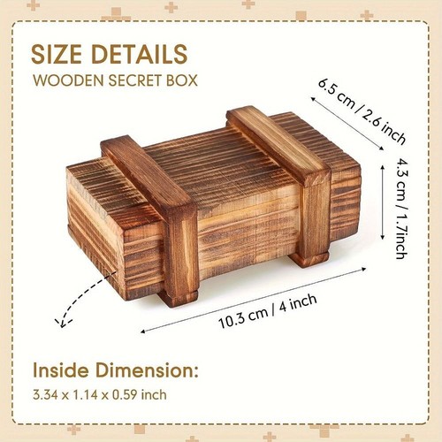 Magic Box Wooden Puzzle Box Secret Drawer 3D Puzzle Lock Box Children Gifts - Picture 2 of 11