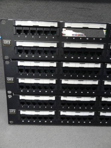 LOT Leviton Cat 6 Extreme 6+ 48-Port Patch Panel Rack Mount Network Cable Black - Picture 10 of 23