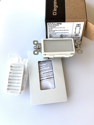 Legrand Full Night Light w/ Wall Plate And Louver NTLFULLWPW WHITE