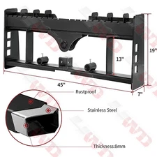 4000lb Pallet Fork Frame W/ Receiver Hitch Spear Sleeves for Kubota Skid Steer