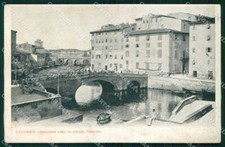 Livorno Città Quartiere Piccola Venezia Barca cartolina RT3001