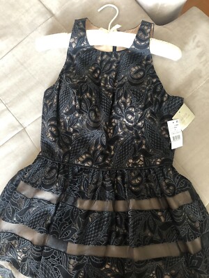 Designer Dress By Aiden Mattox: Lace Organza cocktail Dress - LBD NWT Size  8 | eBay