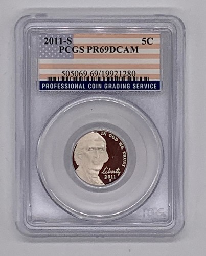 2011 S 5C Jefferson Nickel PCGS PR69DCAM Wow! Whatta Nickel! Comprami! - Foto 3 di 4