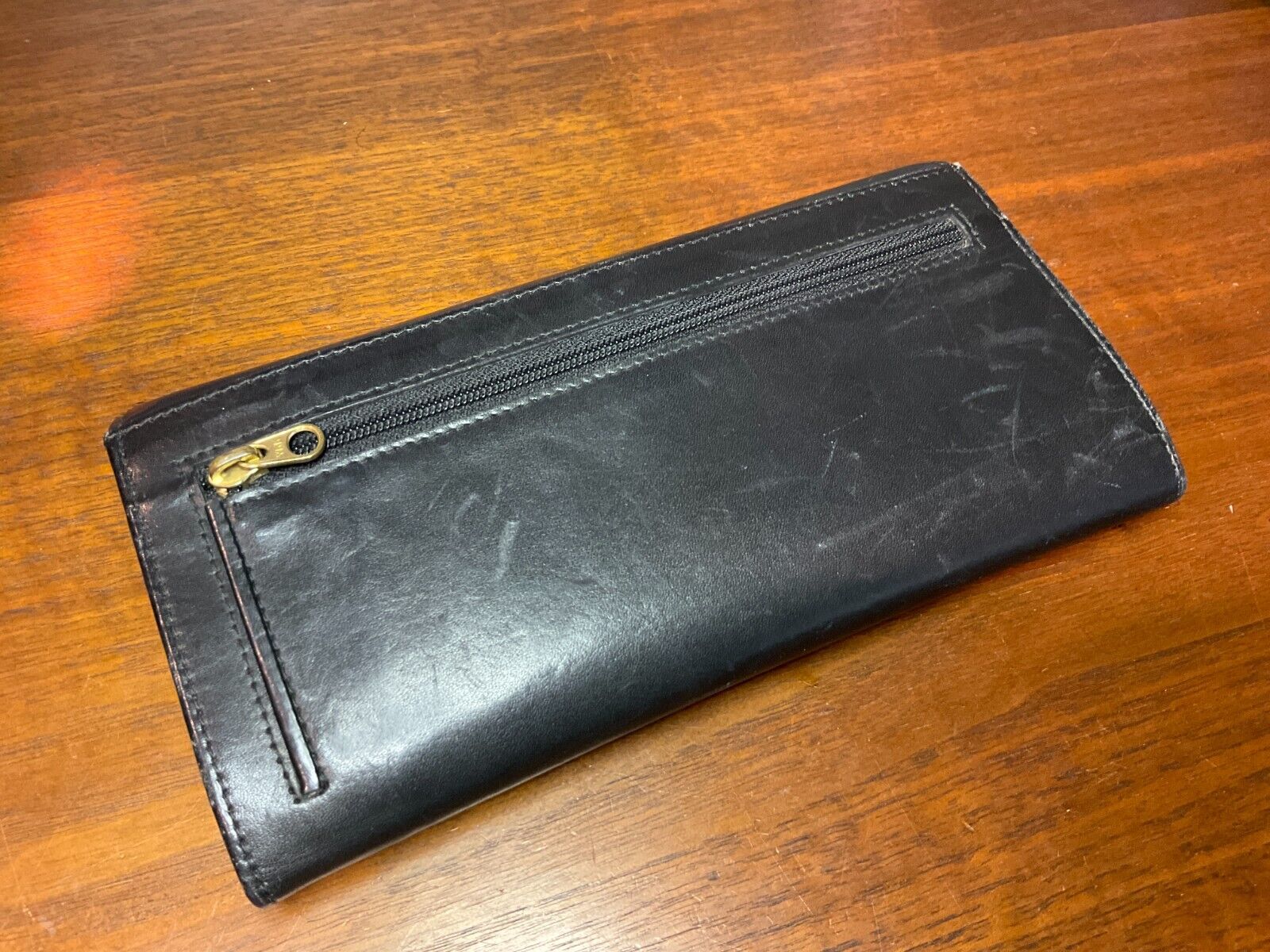 Vintage Coach Black Leather Checkbook Wallet - image 11