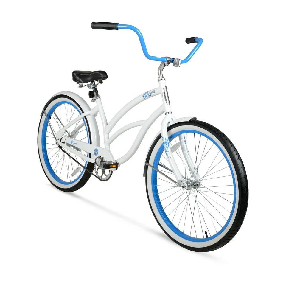 EN MANO Hyper Bicycles 26 pulgadas Beach Cruiser para mujer blanco ligero aluminio Foto 3 de 4