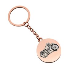 Personalised Engraved keyring with Classic Motorcycle Motorbike Design