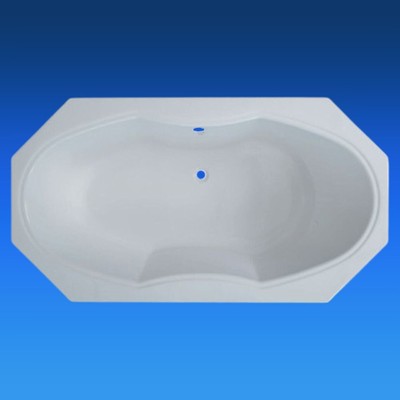 Design Acryl Achteck-Badewanne Alpensee 165 x 90 cm, weiß