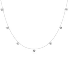 0.95 Ct Round Cut Diamond Chain Necklace VS1 D-F White Gold 14k