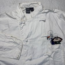 Acme Homeworks Chef Coat Unisex S/M White Looney Tunes Bugs Taz Vintage 1994