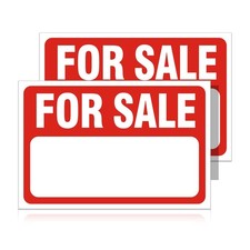 2 Pack 12" x 8" For Sale Sign Stickers Self-Adhesive Vinyl Decal for Car House