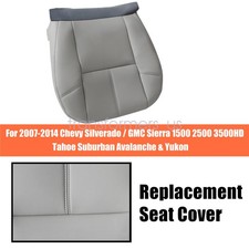 For 2007-2014 Chevy Silverado 1500 Driver Bottom Leather Seat Cover Gray 833