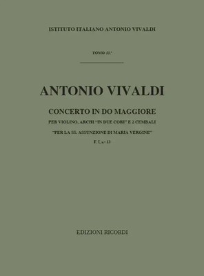 Concerto Per Vl. Archi E B.C.: In Do In Due Cori | Antonio Vivaldi | Partitur