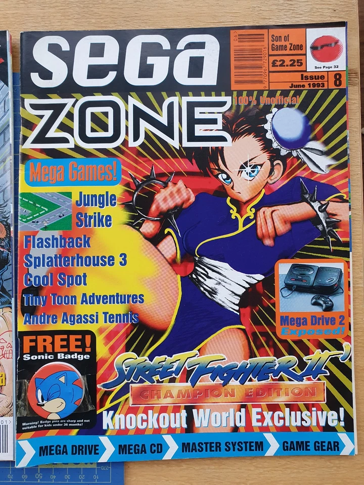 Sega Zone Magazine bundle Issues 1, 3 and 8 with badge in very good condition - Image 4 of 4