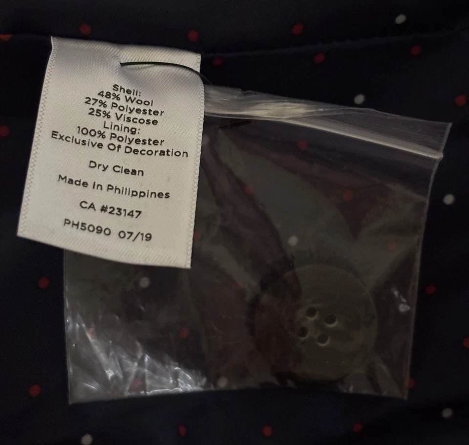 Blazer Talbots Para Mujer Talla 20WP Rojo Mezcla de Lana a Cuadros Completamente Forrado Dos Botones Nuevo con Etiquetas Foto 4 de 4