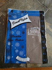 NIP Finest Nylon Seamless Micro-Mesh Stockings Size 9 1/2x29 1/2 Taupe