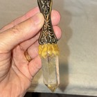 Ornate Handheld Magnifying Glass Loupe w/ Faceted Clear Crystal Point Handle — photo 3