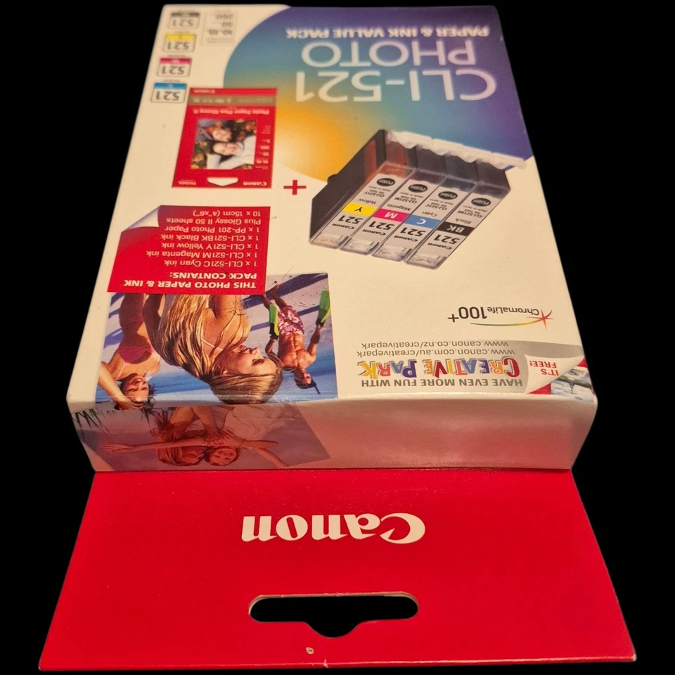 Genuine Canon CLI521VP Value Pack (1 x CLI521C/M/Y/BK + PP201 50 Sheets) Pixma - Image 3 of 4