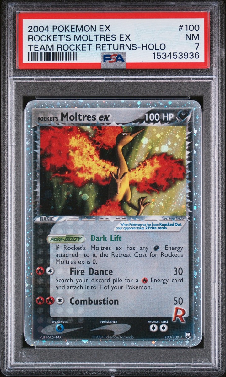 2004 POKEMON EX TEAM ROCKET RETURNS #100 ROCKET'S MOLTRES EX-HOLO