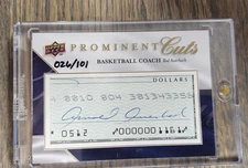2009 UD Prominent Cuts Red Auerbach Cut Auto Boston Celtics Coaching Legend /101