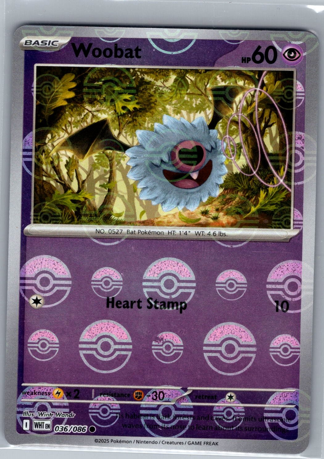 Woobat (Poke Ball) 036/086 SV: White Flare - Pokemon Card - NM