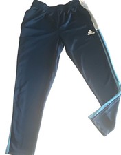 adidas Tiro Men's Track Pants L Blue/Light Blue Stripes 30" Inseam 32" Tapered