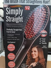 New Simply Straight Ceramic Styling Brush Straightener As Seen On TV Fast Ship