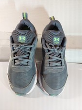 Under Armour Charged Assert Gray Green Logo Unisex Size 6Y