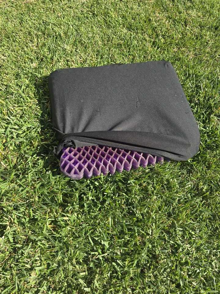 Cojín de asiento morado con funda soporte trasero para silla de juego de oficina silla de ruedas Foto 2 de 2