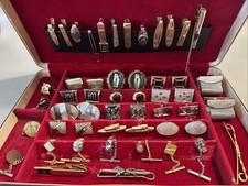 Huge Lot Of Vintage Antique Cufflinks Tie Tack Bar Pin- Box Not Included