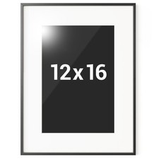 12x16 Black Frame, High Clarity Plexiglass, Vertical Horizontal Display, Metal