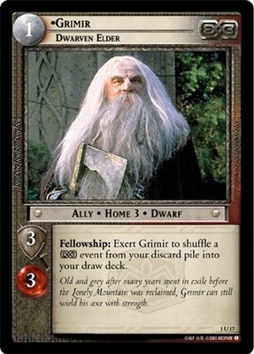 LOTR TCG Fellowship of the Ring 1U17 GRIMER, DWARVEN ELDER NM/M