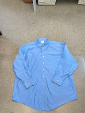 MENS BROOKS BROTHERS LONG SLEEVE NON-IRON BLUE BUTTON DOWN SHIRT SIZE 18-34