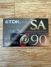 TDK SA 90 Blank Audio Cassette 90min High Bias Type II NEW Sealed-