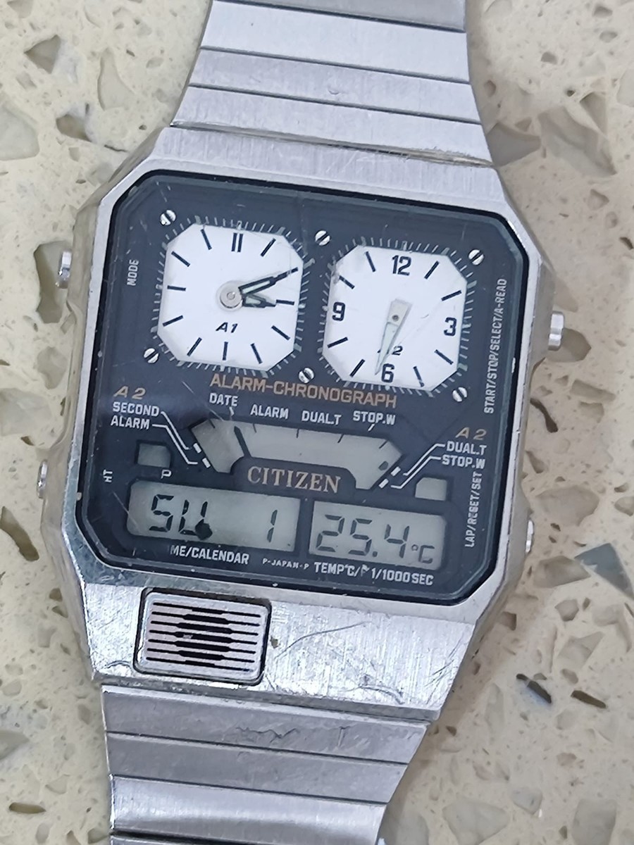 Vintage Men's Watch CITIZEN ANA-DIGI TEMP 8984-086333 ALARM