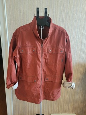 Columbia Jacket Mens Size XL Orange Rugged Ridge Full Zip Canvas Cargo Utility