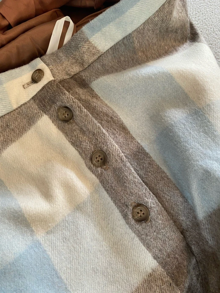 PETER MARTIN SKIRT WOMENS SZ 10 33” LENGTH WOOL BLEND VINTAGE CHECK SEE DETAIL - Image 3 of 4