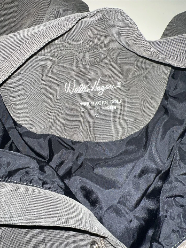 Pulôver de golfe Walter Hagen Hydro Halt masculino jaqueta corta-vento tamanho M 1/4 zíper cinza - Imagem 4 de 4