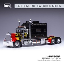 2002 PETERBILT 379 CUSTOM TRUCK BLACK W FLAMES 1:43 SCALE BY IXO U43TR002