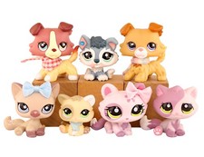 LPS Cat and Dog Animal Figure Shorthair Cat Dog Collie Dachshund Great Dane Toy