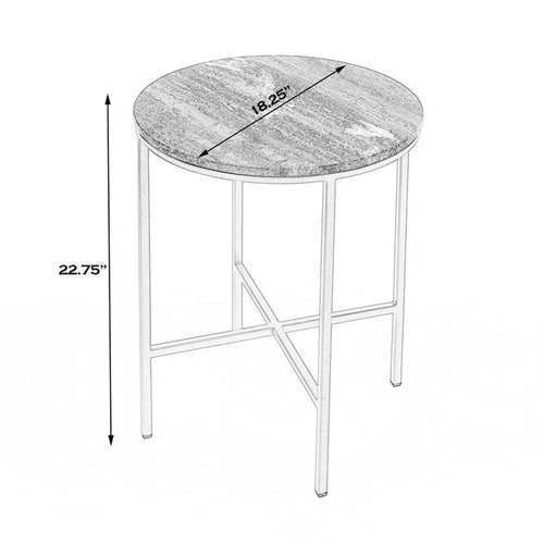 Butler Specialty Caty Gray And Gold  Marble End Table - Picture 6 of 7