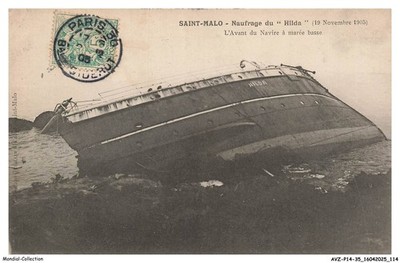 AVZP14-1074-35 - Saint-Malo - Sinking Hilda Vorn Schiffsglocke A Maree Bass
