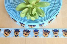 7/8" 1 YD PAW Patrol Grosgrain Ribbon Chase German Sheppard Puppy
