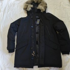 NEW Polo Ralph Lauren Faux Fur-Trim Down Parka Coat Black X Large