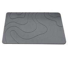Grey Rectangular Stone Bath Mat – Non-Slip, Absorbent, Stain-Resistant