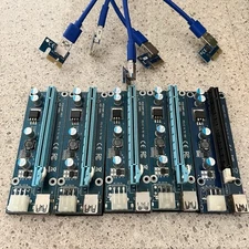 12 USB 3.0 PCI-E PCI Express Risers GPU Mining Powered Riser Adapter Card