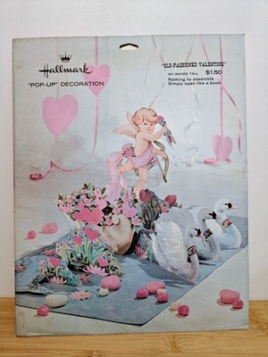 Vintage Hallmark Old Fashioned Valentine Pop UP Decoration 1960s Original Pkg 