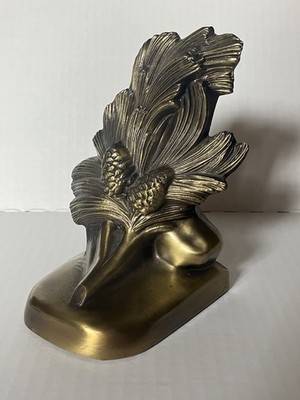 Vintage Hand Cast Metalware Pine Needle Bookend Philadelphia Mfg PMC86