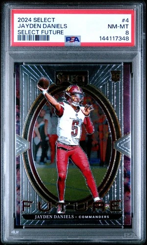 2024 PANINI SELECT SELECT FUTURE #4 JAYDEN DANIELS ROOKIE RC PSA 8